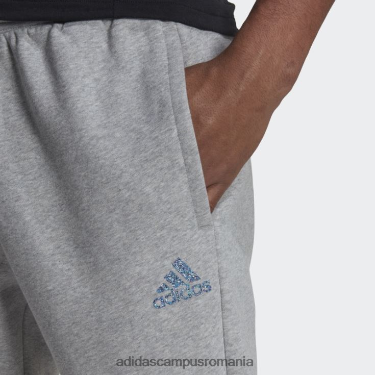 adidas campus romania stadion fleece insignă de sport cu manșete pantaloni gri mediu bărbați gri mediu J266N26554