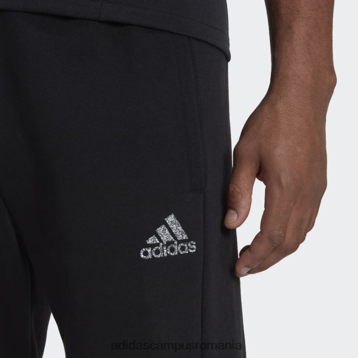 adidas campus romania stadion fleece insigna de sport pantaloni cu manșete negru adidas bărbați negru J266N26882