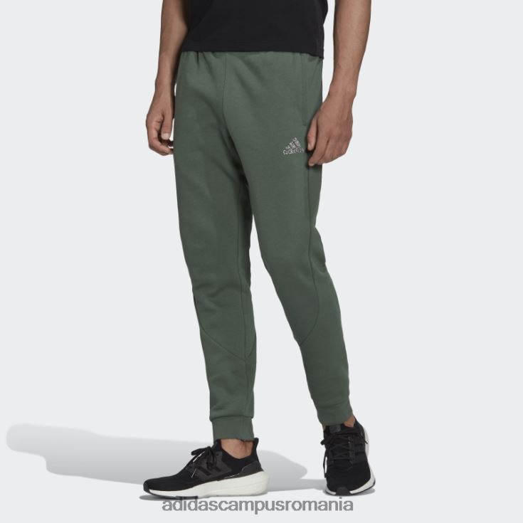 adidas campus romania stadion fleece insigna de sport pantaloni cu manșete verde oxid fierbinte bărbați oxid verde J266N21657