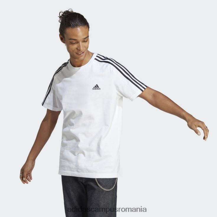 adidas campus romania tricou alb cu 3 dungi din un singur tricou essentials bărbați alb negru J266N213199