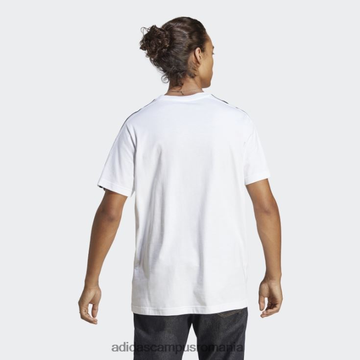 adidas campus romania tricou alb cu 3 dungi din un singur tricou essentials bărbați alb negru J266N213199
