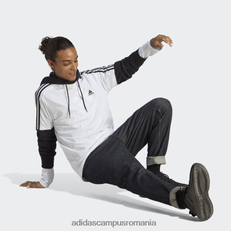 adidas campus romania tricou alb cu 3 dungi din un singur tricou essentials bărbați alb negru J266N213199