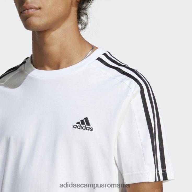 adidas campus romania tricou alb cu 3 dungi din un singur tricou essentials bărbați alb negru J266N213199