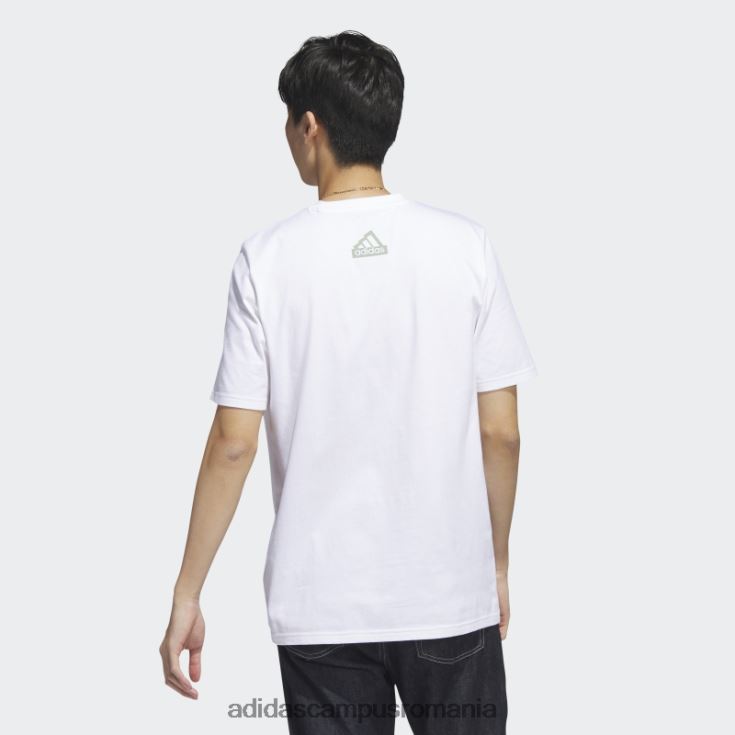 adidas campus romania tricou alb cu buzunar grafic City Escape bărbați alb J266N214513