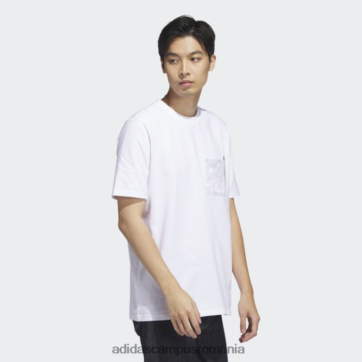 adidas campus romania tricou alb cu buzunar grafic City Escape bărbați alb J266N214513