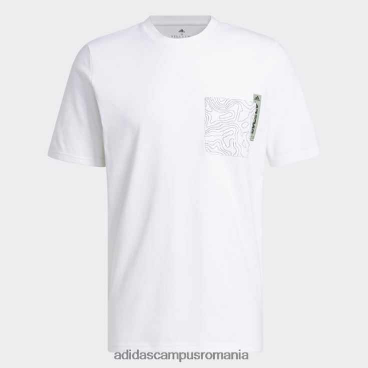 adidas campus romania tricou alb cu buzunar grafic City Escape bărbați alb J266N214513