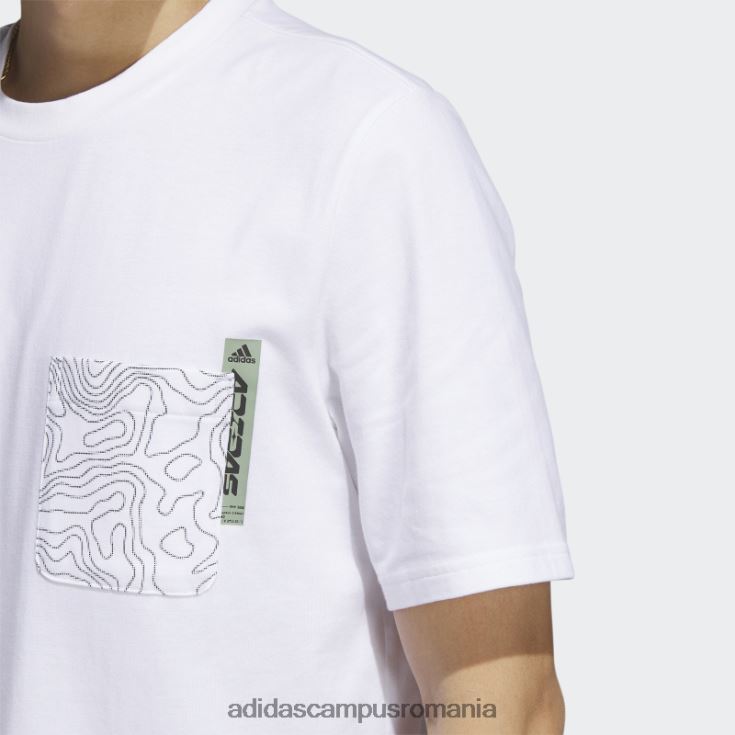 adidas campus romania tricou alb cu buzunar grafic City Escape bărbați alb J266N214513