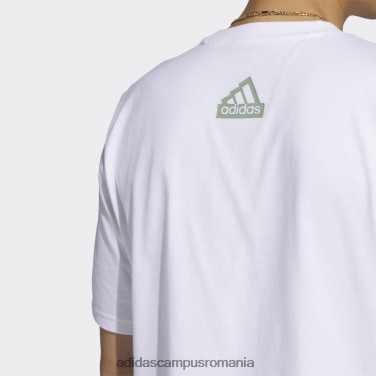 adidas campus romania tricou alb cu buzunar grafic City Escape bărbați alb J266N214513