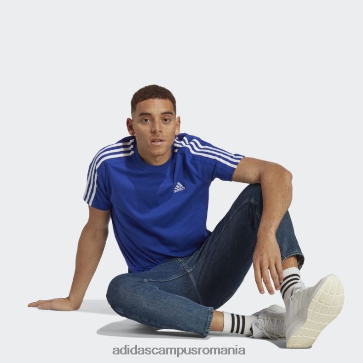 adidas campus romania tricou cu 3 dungi din un singur tricou blue essentials bărbați albastru alb J266N213144