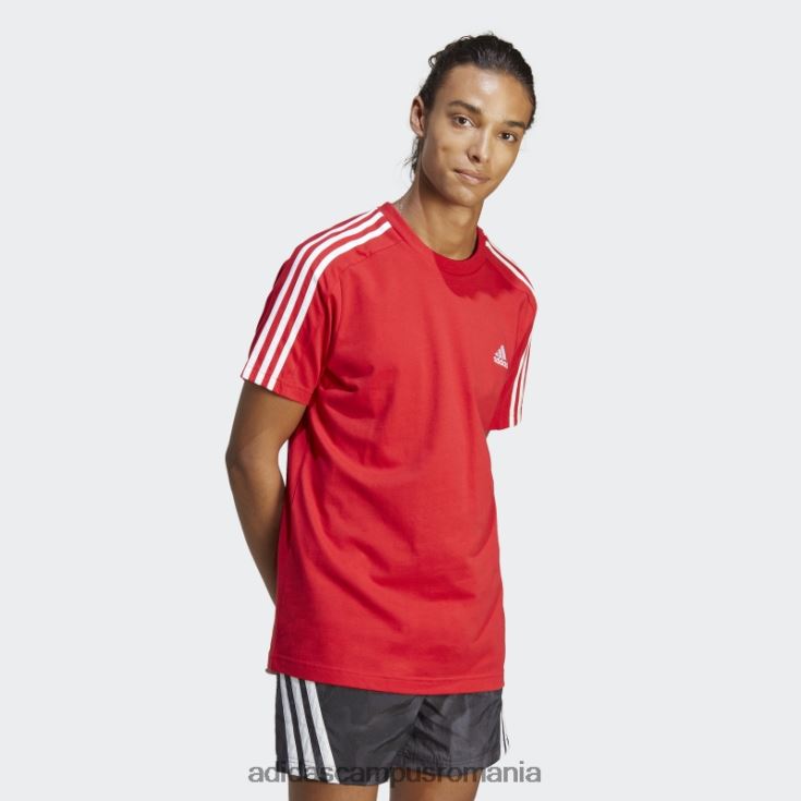 adidas campus romania tricou cu 3 dungi din un singur tricou scarlet essentials bărbați stacojiu/alb J266N26335