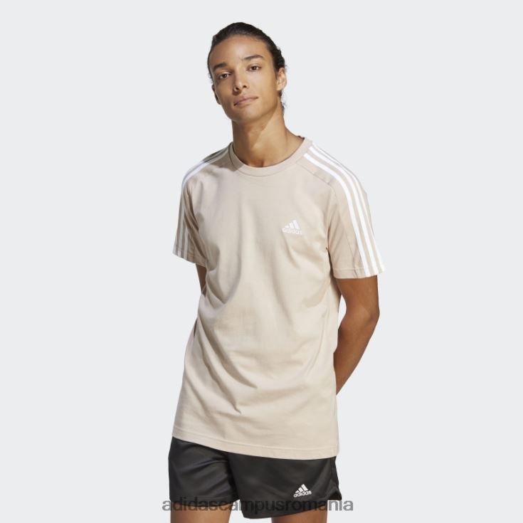 adidas campus romania tricou cu 3 dungi taupe essentials bărbați taupe/alb J266N25506