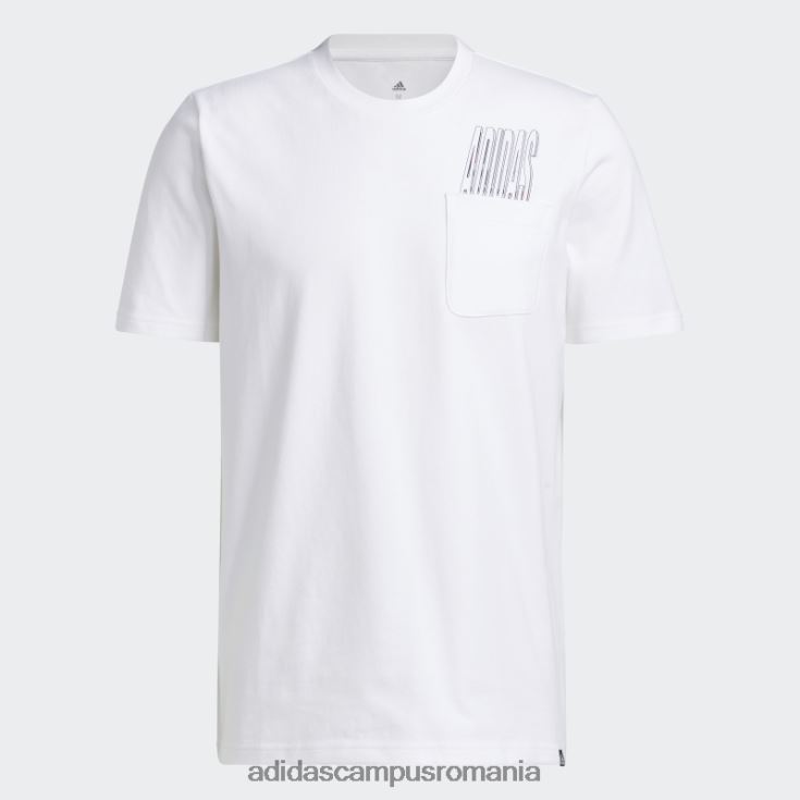 adidas campus romania tricou cu buzunar grafic sport dinamic alb bărbați alb J266N215283