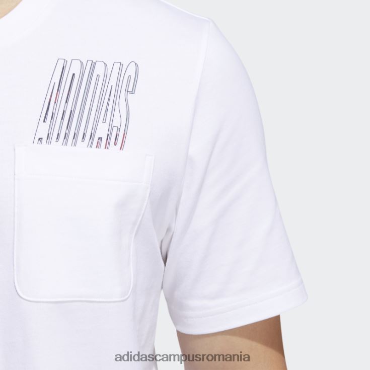 adidas campus romania tricou cu buzunar grafic sport dinamic alb bărbați alb J266N215283