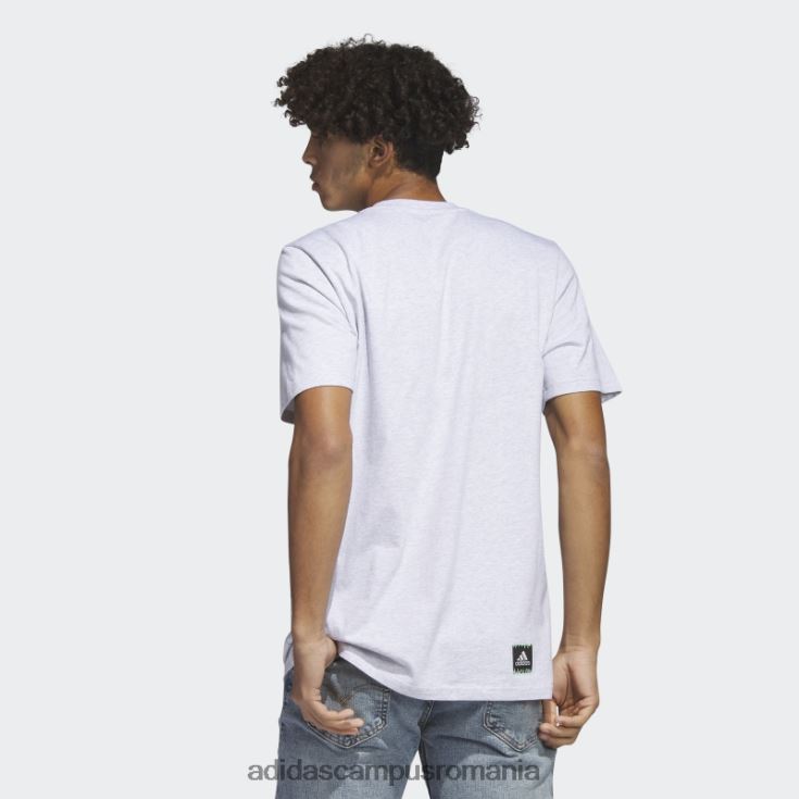 adidas campus romania tricou cu grafic gri deschis, cu logo-ul de modă, de culoare neagră bărbați erica gri deschis J266N25629