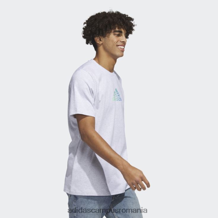 adidas campus romania tricou cu grafic gri deschis, cu logo-ul de modă, de culoare neagră bărbați erica gri deschis J266N25629