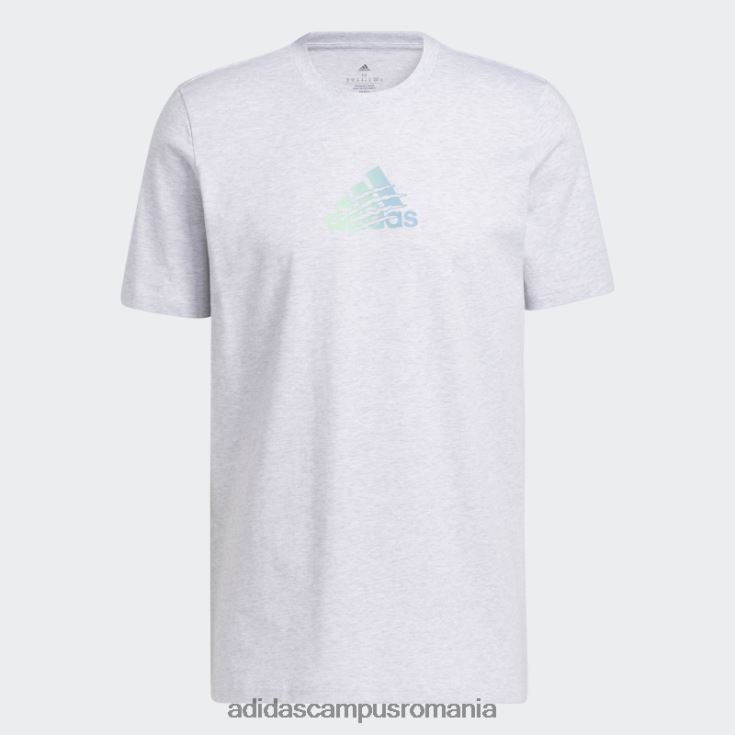 adidas campus romania tricou cu grafic gri deschis, cu logo-ul de modă, de culoare neagră bărbați erica gri deschis J266N25629
