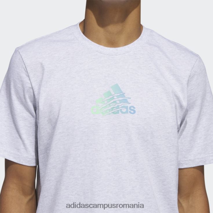 adidas campus romania tricou cu grafic gri deschis, cu logo-ul de modă, de culoare neagră bărbați erica gri deschis J266N25629