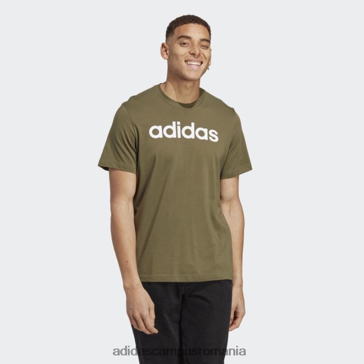 adidas campus romania tricou cu logo brodat liniar din un singur tricou olive essentials bărbați măsline J266N213414