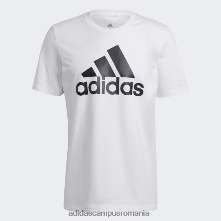 adidas campus romania tricou cu logo mare alb essentials bărbați alb negru J266N26731