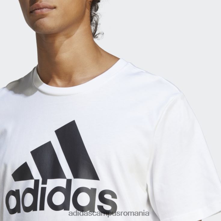 adidas campus romania tricou cu logo mare alb essentials, tricou adidas bărbați alb J266N213431