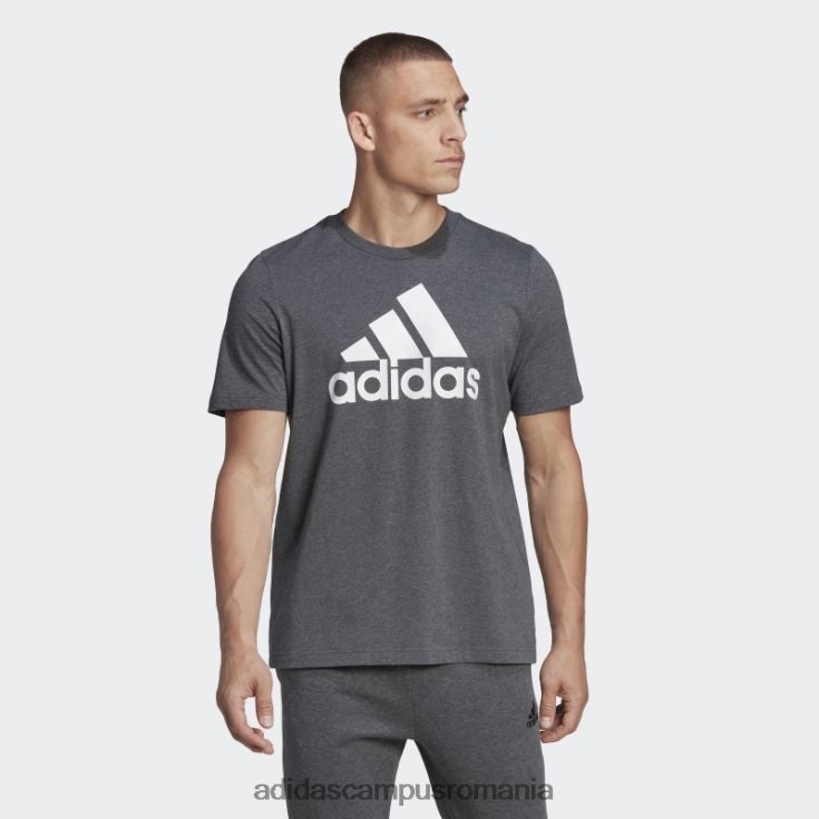 adidas campus romania tricou cu logo mare essentials gri inchis heather adidas bărbați gri închis alb/cai J266N25304
