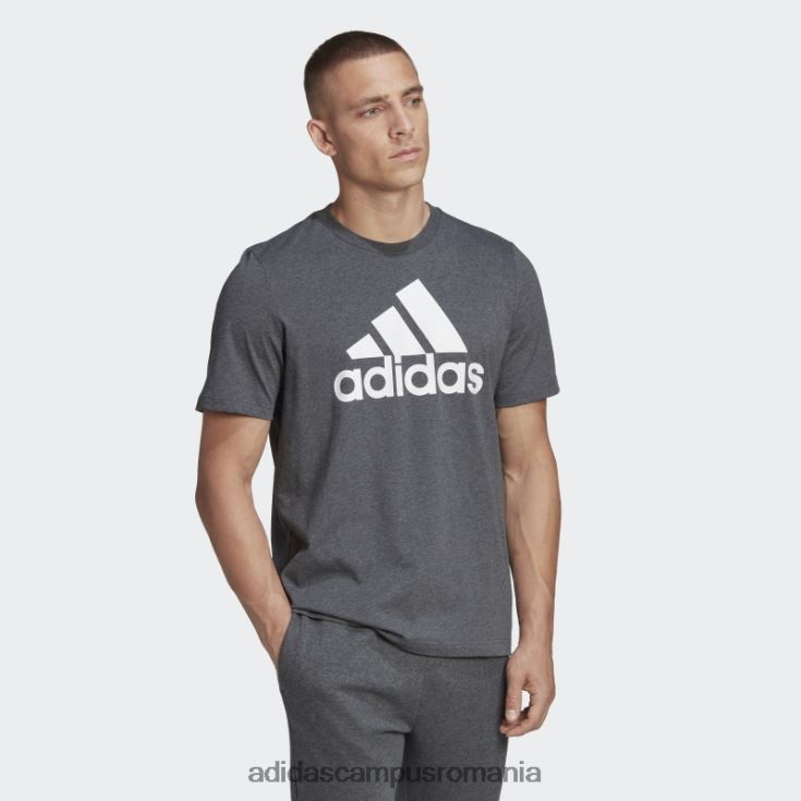 adidas campus romania tricou cu logo mare essentials gri inchis heather adidas bărbați gri închis alb/cai J266N25304
