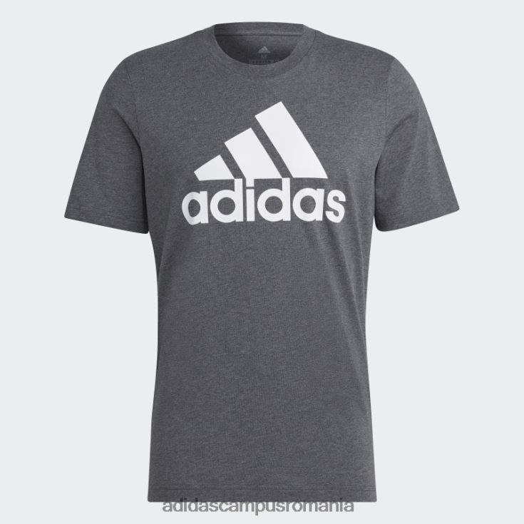 adidas campus romania tricou cu logo mare essentials gri inchis heather adidas bărbați gri închis alb/cai J266N25304