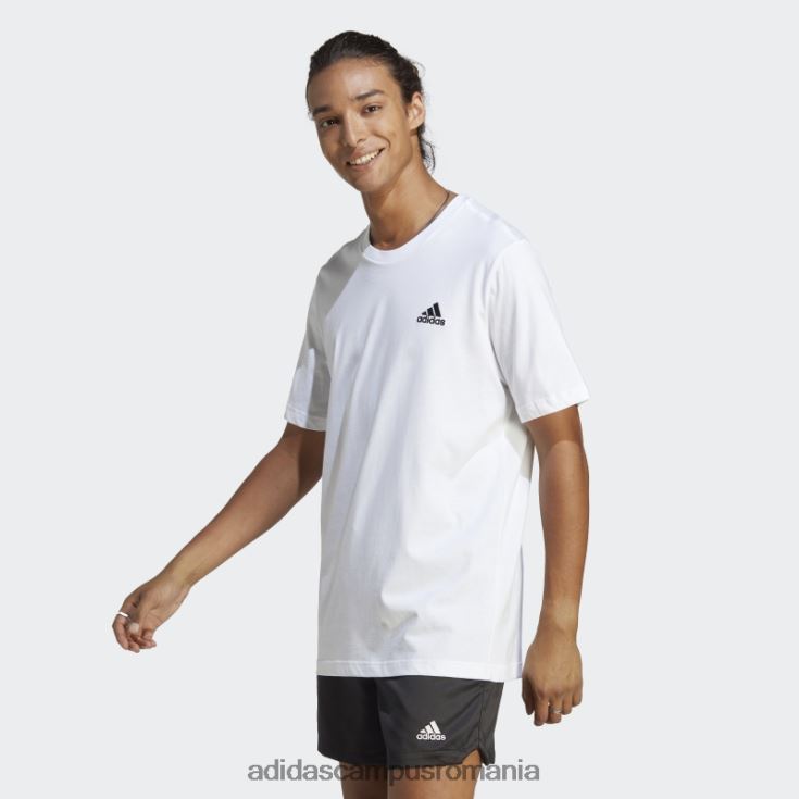 adidas campus romania tricou cu logo mic brodat din un singur jerse alb essentials bărbați alb J266N215148