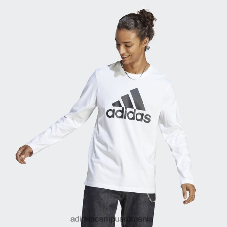 adidas campus romania tricou cu mânecă lungă alb essentials bărbați alb J266N21042