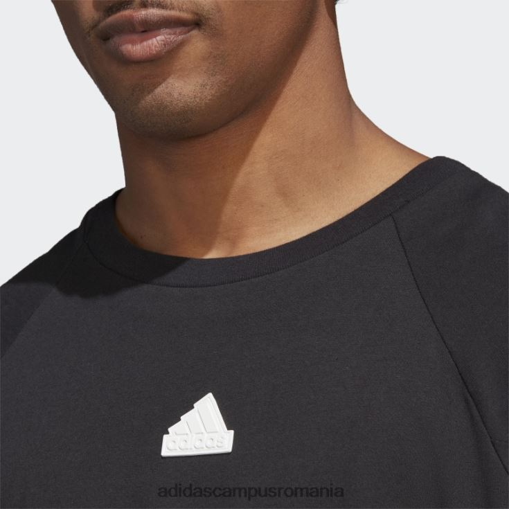 adidas campus romania tricou cu mânecă lungă cu 3 dungi cu icoane ale viitorului negru bărbați negru J266N25441