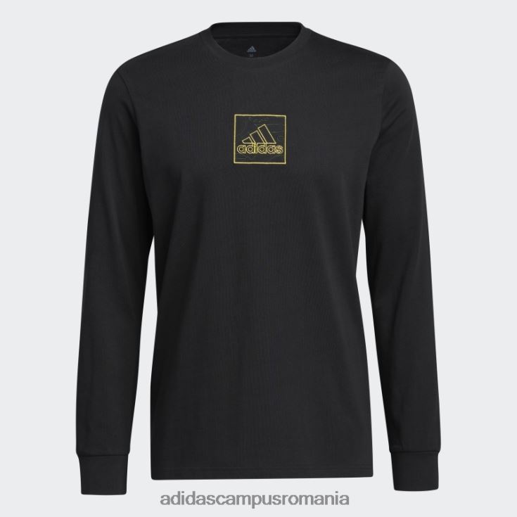 adidas campus romania tricou cu mânecă lungă cu broderie, negru bărbați negru J266N26968