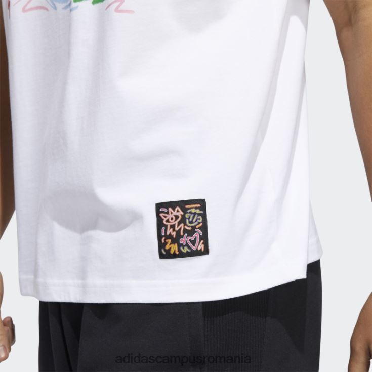 adidas campus romania tricou elegant pride (neutru de gen) alb bărbați alb J266N26943