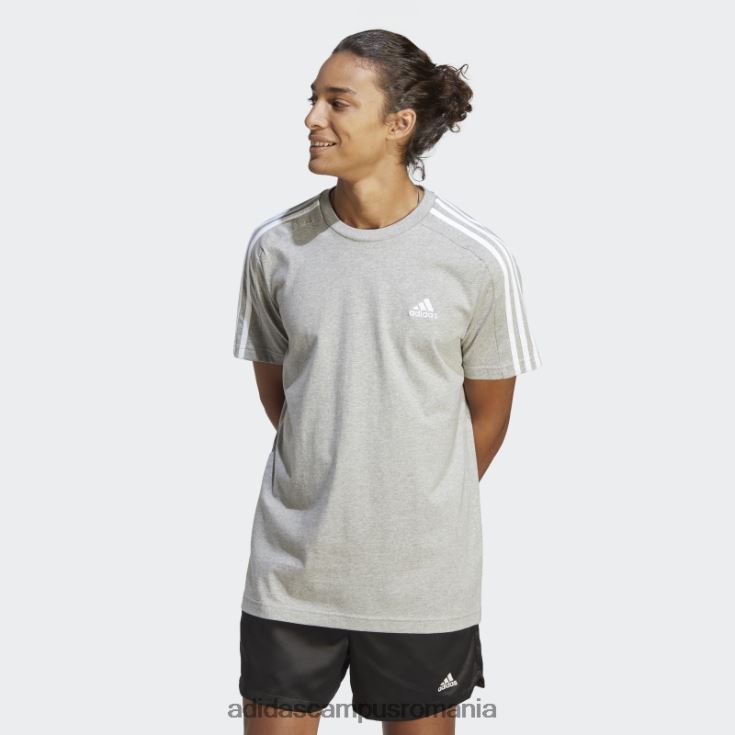 adidas campus romania tricou essentials din tricou cu 3 dungi gri mediu bărbați gri mediu/alb J266N25641