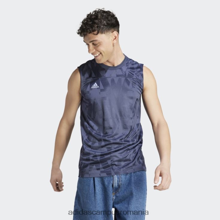 adidas campus romania tricou fără mâneci tiro bleumarin bărbați zori bleumarin/albastru J266N26323