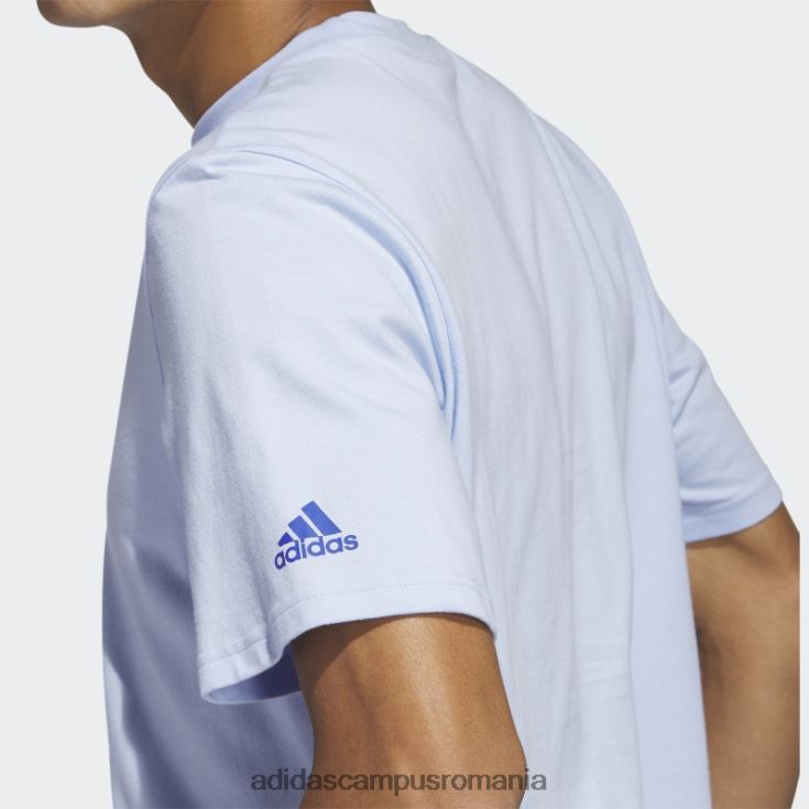 adidas campus romania tricou grafic liniar cu mânecă scurtă, albastru alba bărbați zori albastre J266N26098