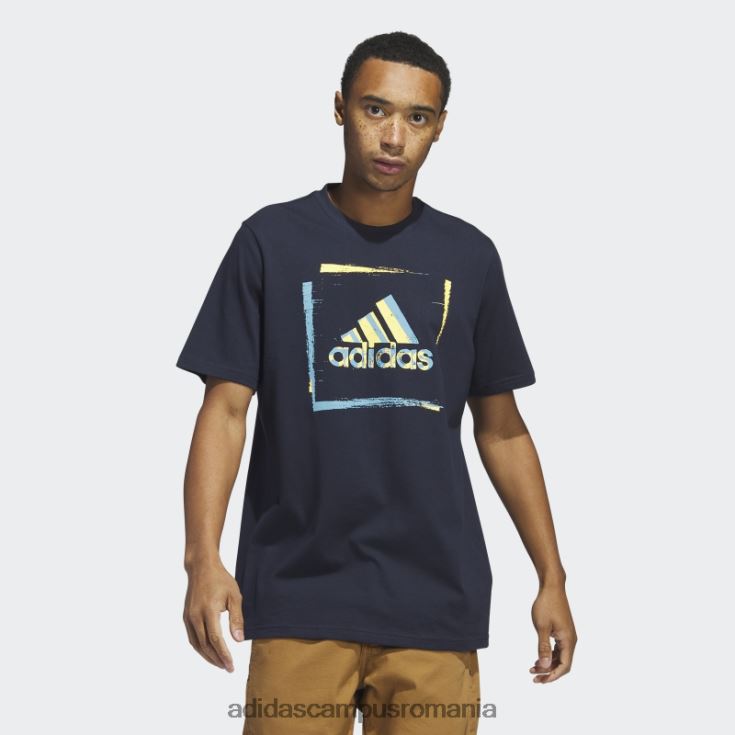 adidas campus romania tricou grafic tricou cu mânecă scurtă cu șablon în două culori, cerneală adidas bărbați cerneală J266N25646