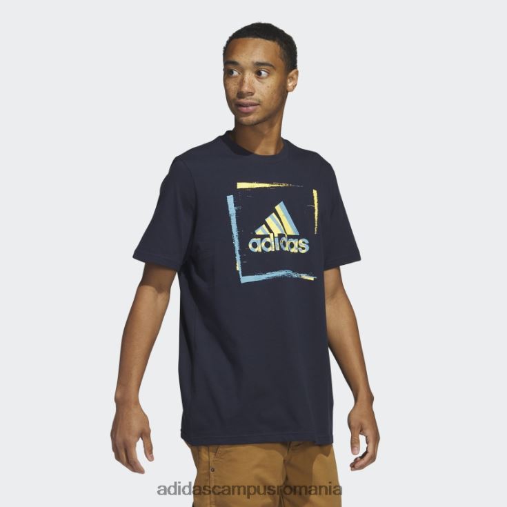 adidas campus romania tricou grafic tricou cu mânecă scurtă cu șablon în două culori, cerneală adidas bărbați cerneală J266N25646
