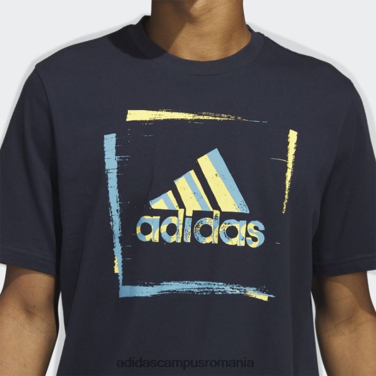 adidas campus romania tricou grafic tricou cu mânecă scurtă cu șablon în două culori, cerneală adidas bărbați cerneală J266N25646