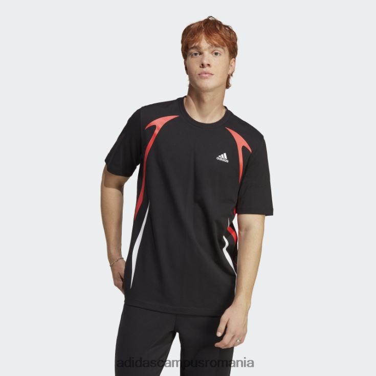 adidas campus romania tricou negru colorblock bărbați negru/alb/rosu J266N214260