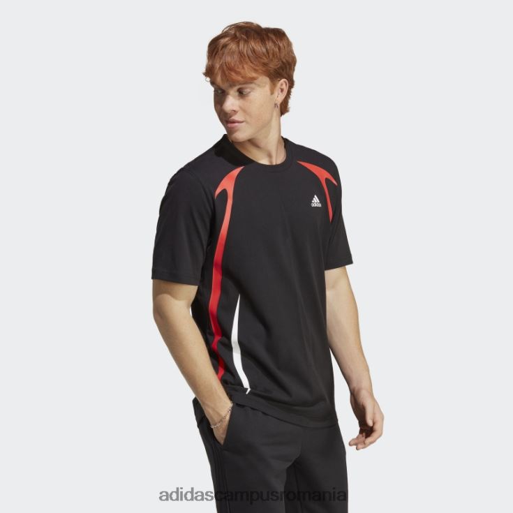 adidas campus romania tricou negru colorblock bărbați negru/alb/rosu J266N214260