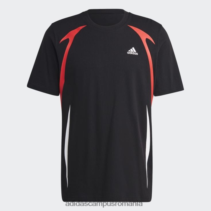 adidas campus romania tricou negru colorblock bărbați negru/alb/rosu J266N214260