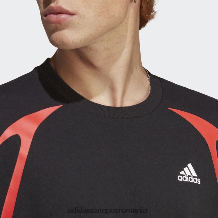 adidas campus romania tricou negru colorblock bărbați negru/alb/rosu J266N214260