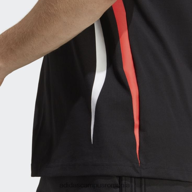 adidas campus romania tricou negru colorblock bărbați negru/alb/rosu J266N214260