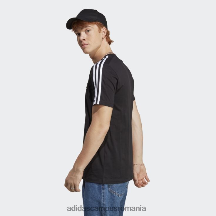 adidas campus romania tricou negru cu 3 dungi din un singur tricou essentials bărbați alb negru J266N213271