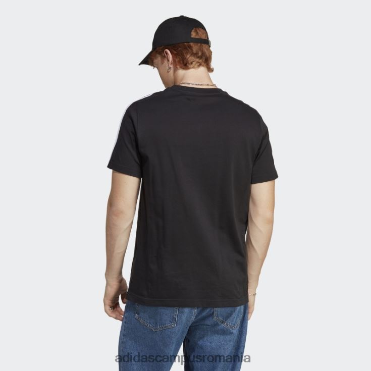 adidas campus romania tricou negru cu 3 dungi din un singur tricou essentials bărbați alb negru J266N213271