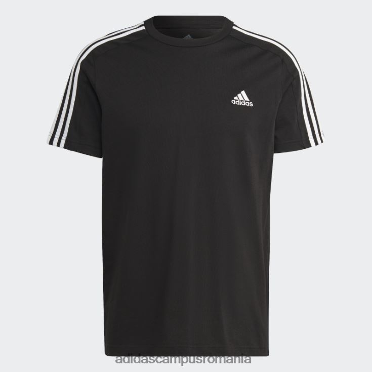 adidas campus romania tricou negru cu 3 dungi din un singur tricou essentials bărbați alb negru J266N213271