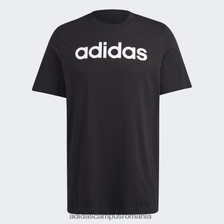 adidas campus romania tricou negru cu logo brodat liniar din tricou single essentials bărbați negru J266N23631
