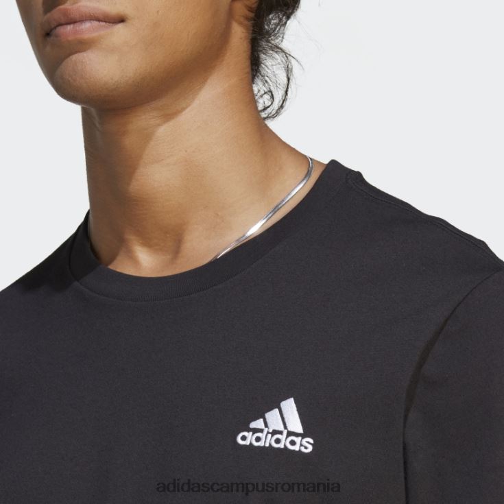 adidas campus romania tricou negru cu logo mic brodat din un singur tricou essentials bărbați negru J266N214275