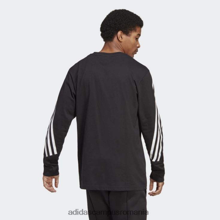 adidas campus romania tricou negru cu mânecă lungă cu 3 dungi future icons bărbați negru J266N2920