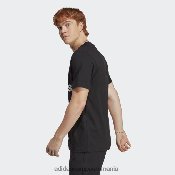 adidas campus romania tricou negru cu un singur tricou cu logo mare essentials bărbați alb negru J266N2779